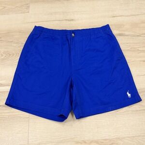 Polo Ralph Lauren Shorts Mens Medium Blue Classic Chino Elastic Waist Stretch